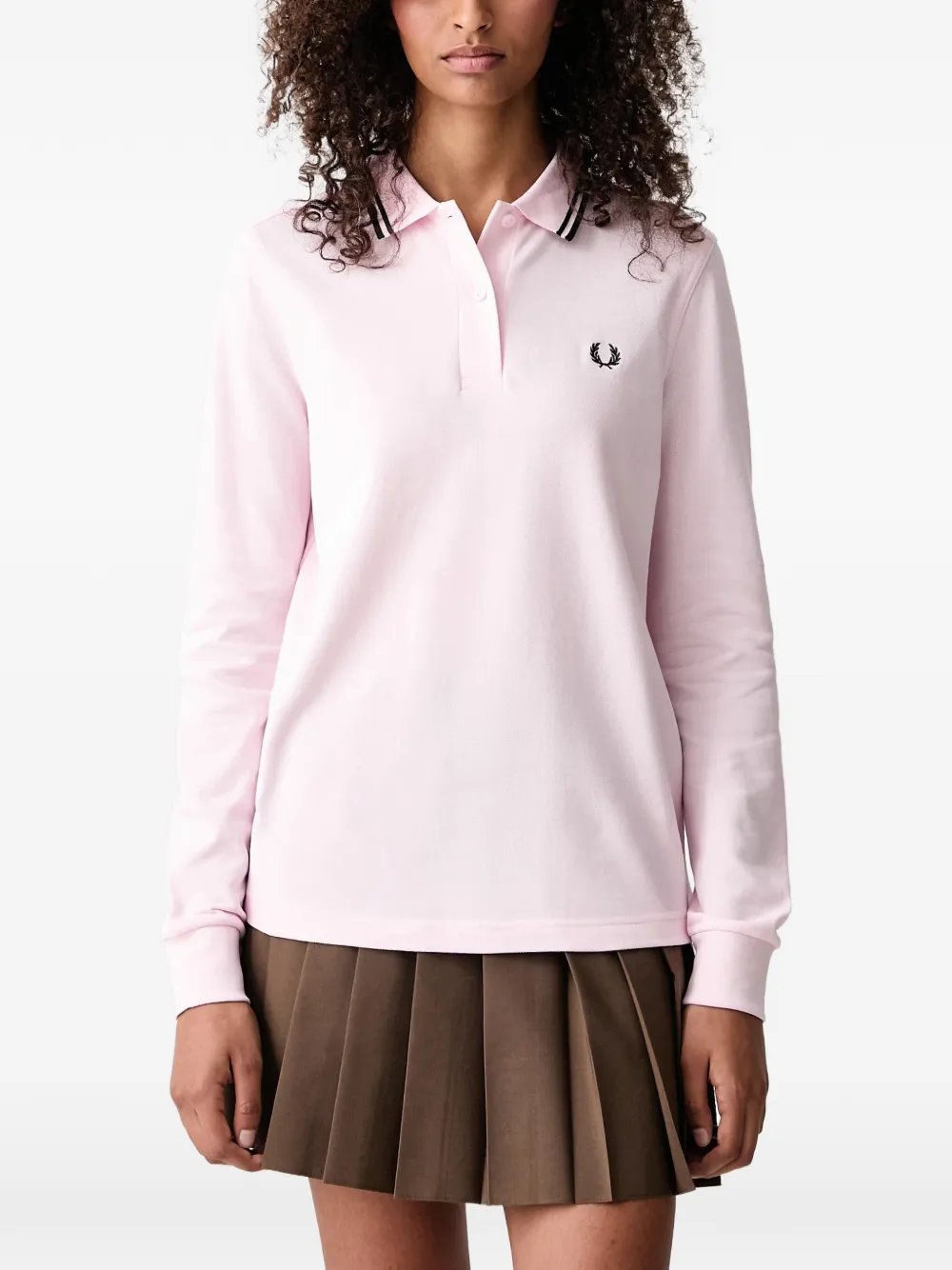 Fred Perry long-sleeve polo shirt - Rosa