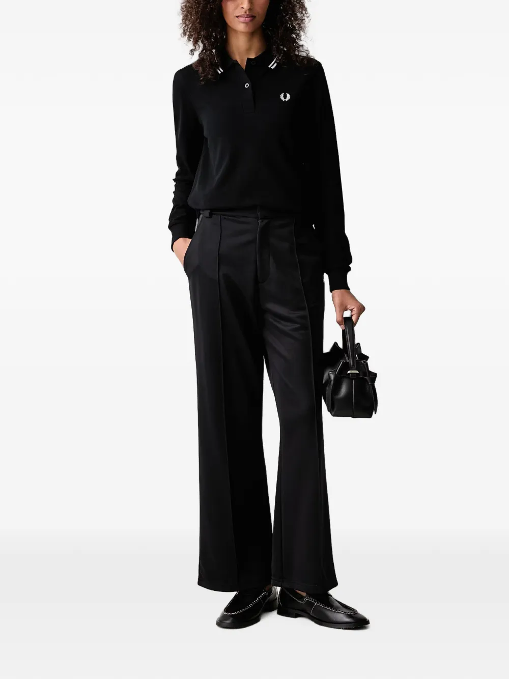 Fred Perry Poloshirt met lange mouwen Zwart