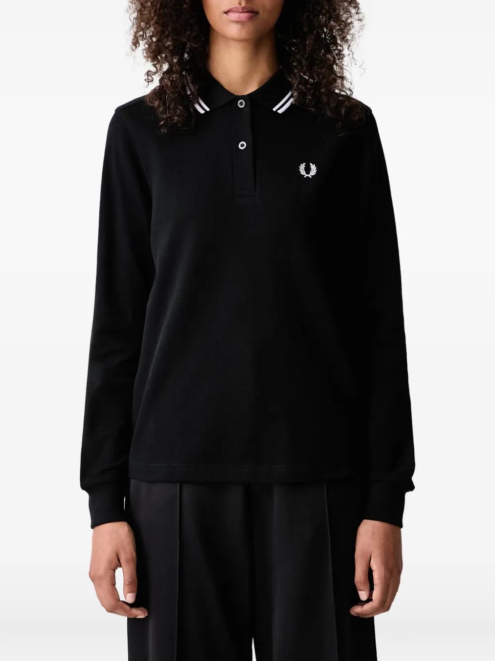 Fred Perry Poloshirt met lange mouwen Zwart