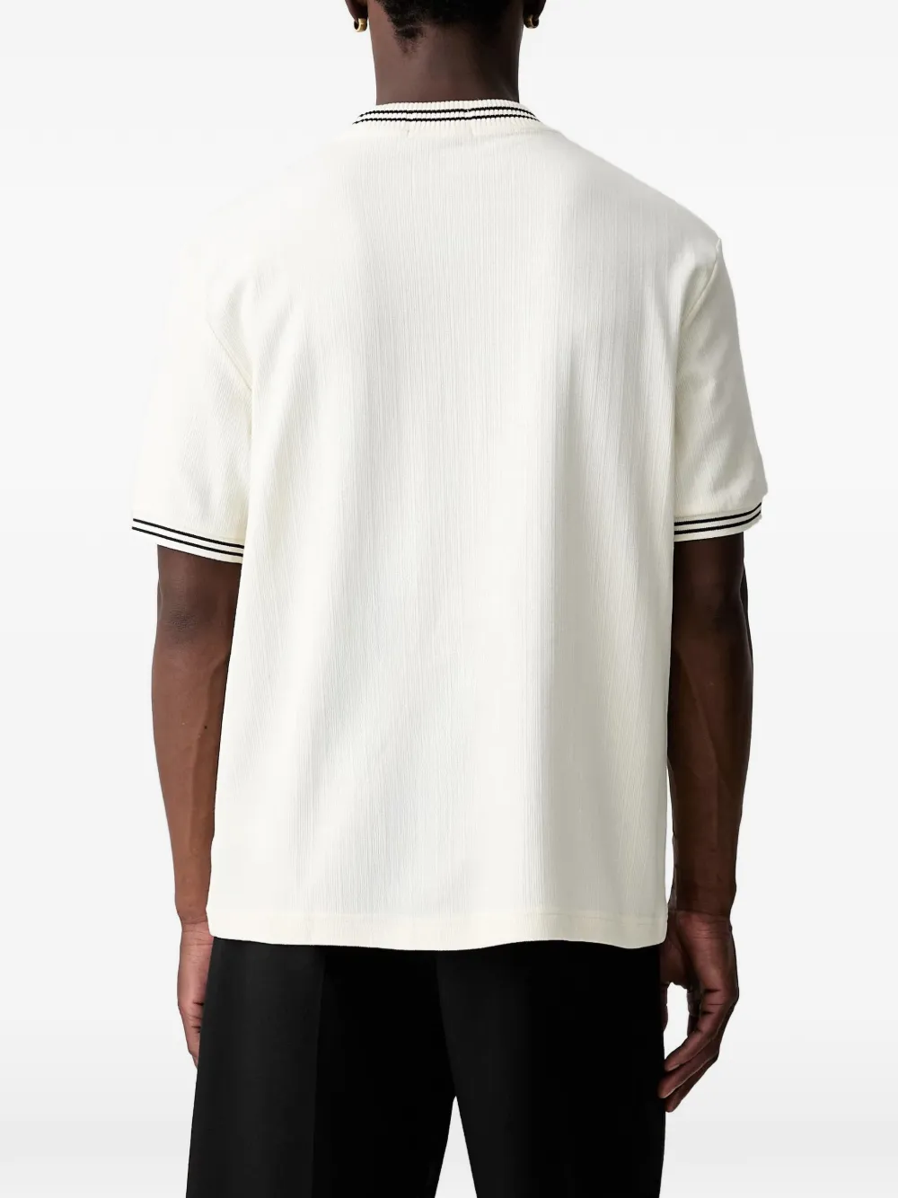 Fred Perry Geribbeld T-shirt Beige