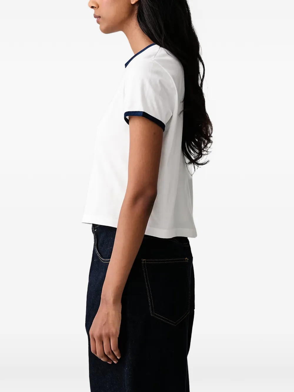 Fred Perry Ringer T-shirt met geborduurd logo Wit