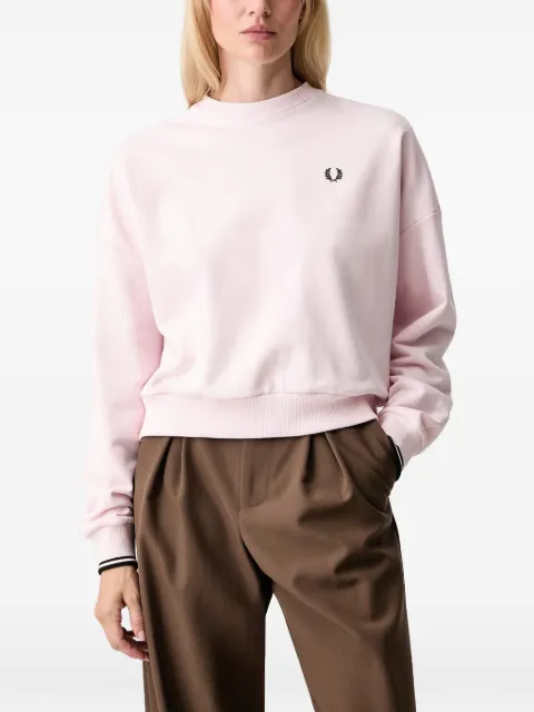 Fred Perry logo-embroidered tipped-cuff sweatshirt