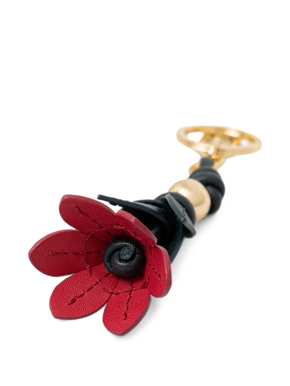 Furla Leren sleutelhanger met bloemenhanger Rood