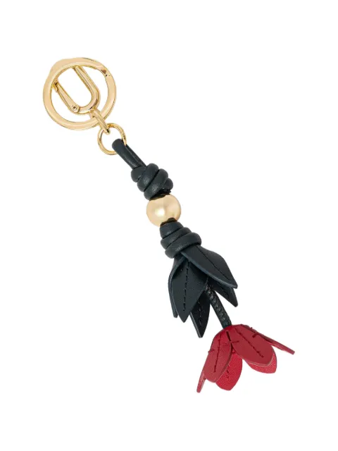 Furla floral-pendant leather keyring