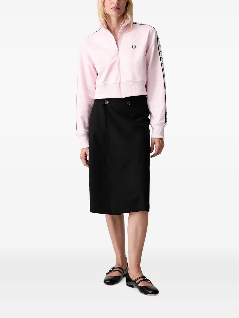 Fred Perry Sweater met geborduurd logo Roze