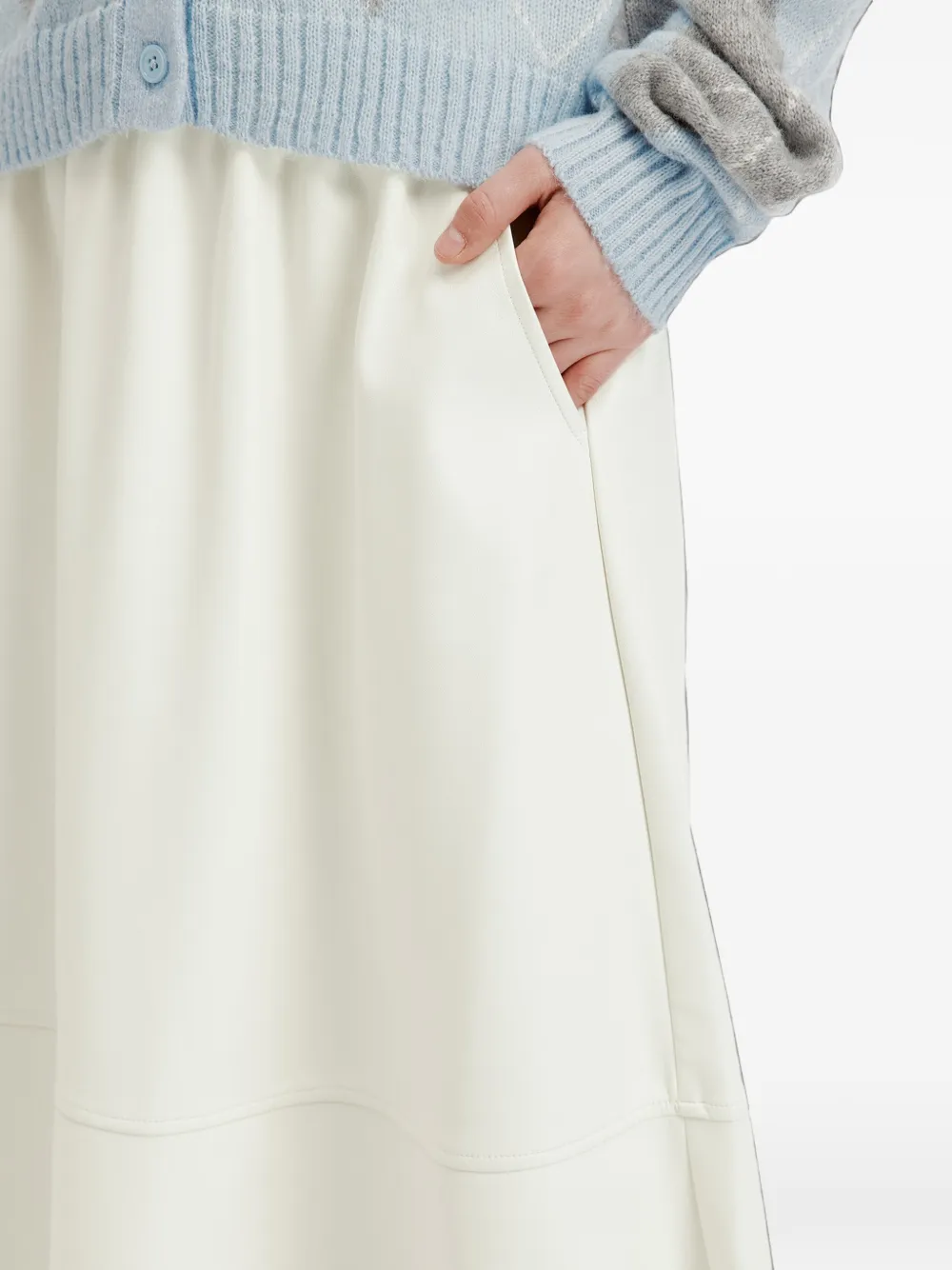 b+ab Rok met elastische tailleband en vlakken Beige