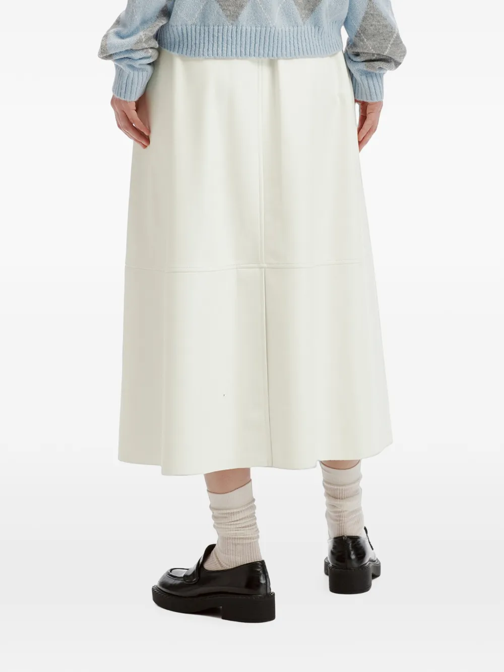 b+ab Rok met elastische tailleband en vlakken Beige