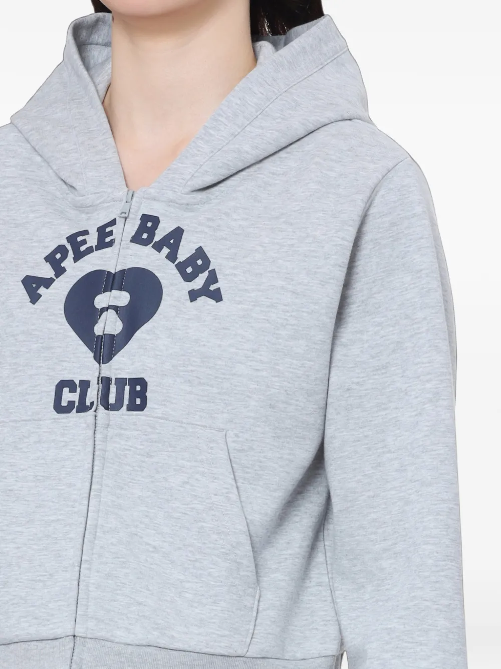 APEE™ by *A BATHING APE Hoodie met logoprint en rits Grijs
