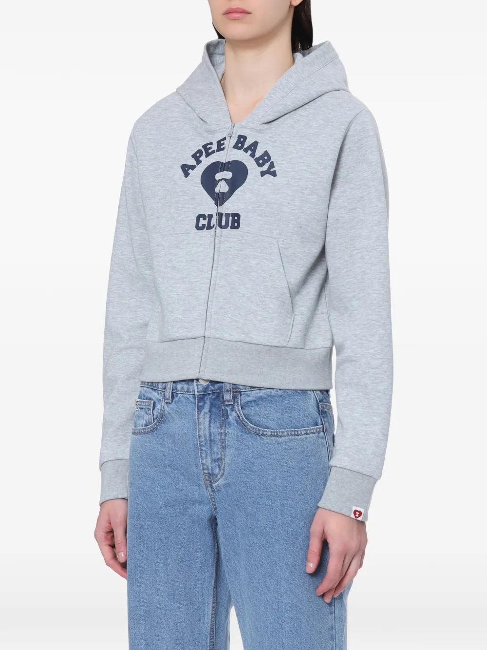 APEE™ by *A BATHING APE Hoodie met logoprint en rits Grijs