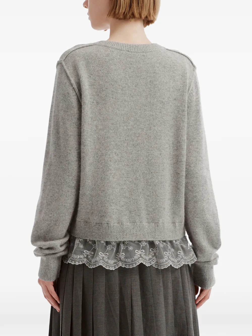 tout a coup Vest met kanten afwerking Grijs