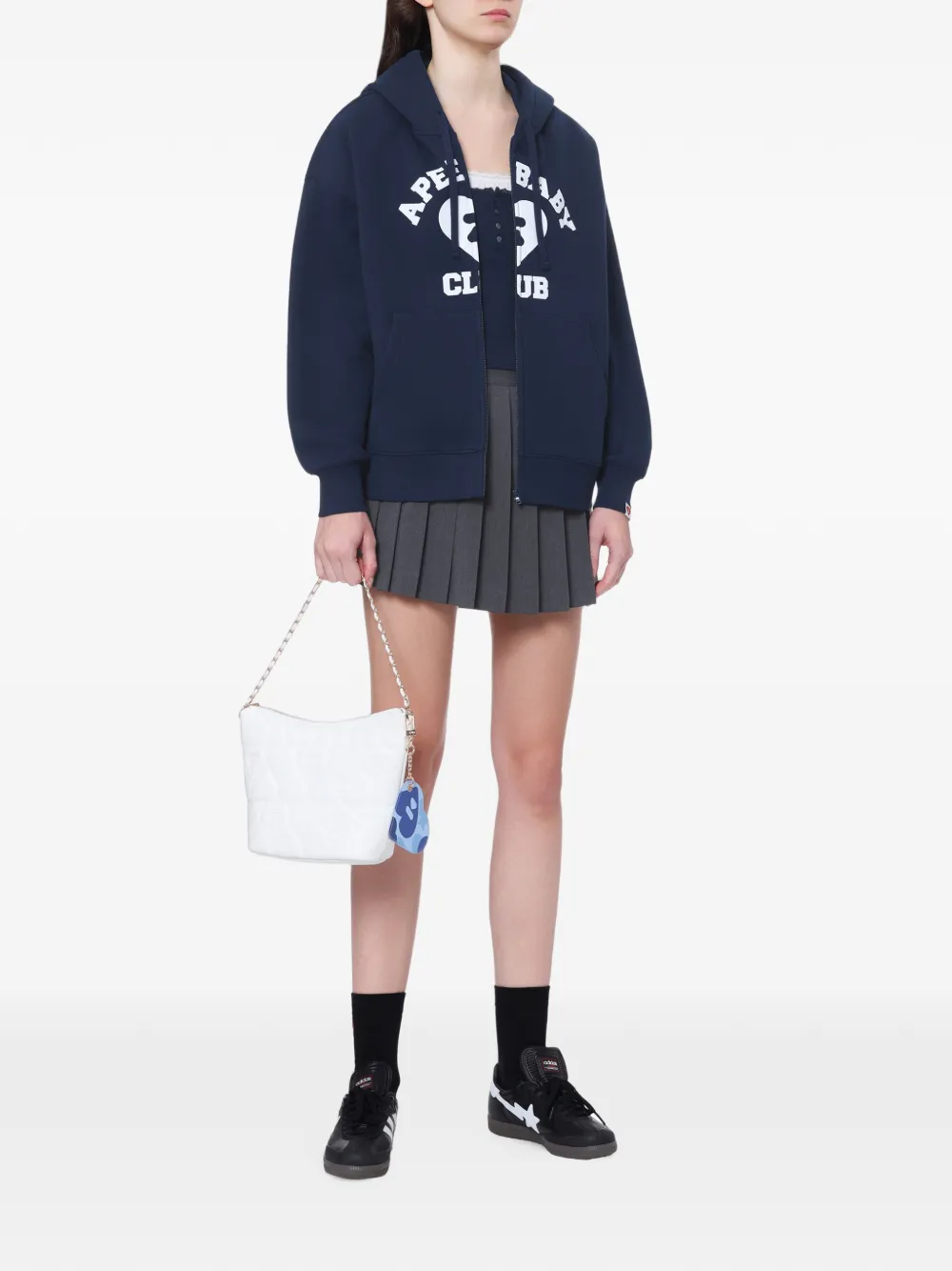 APEE™ by *A BATHING APE Hoodie met logoprint en rits Blauw