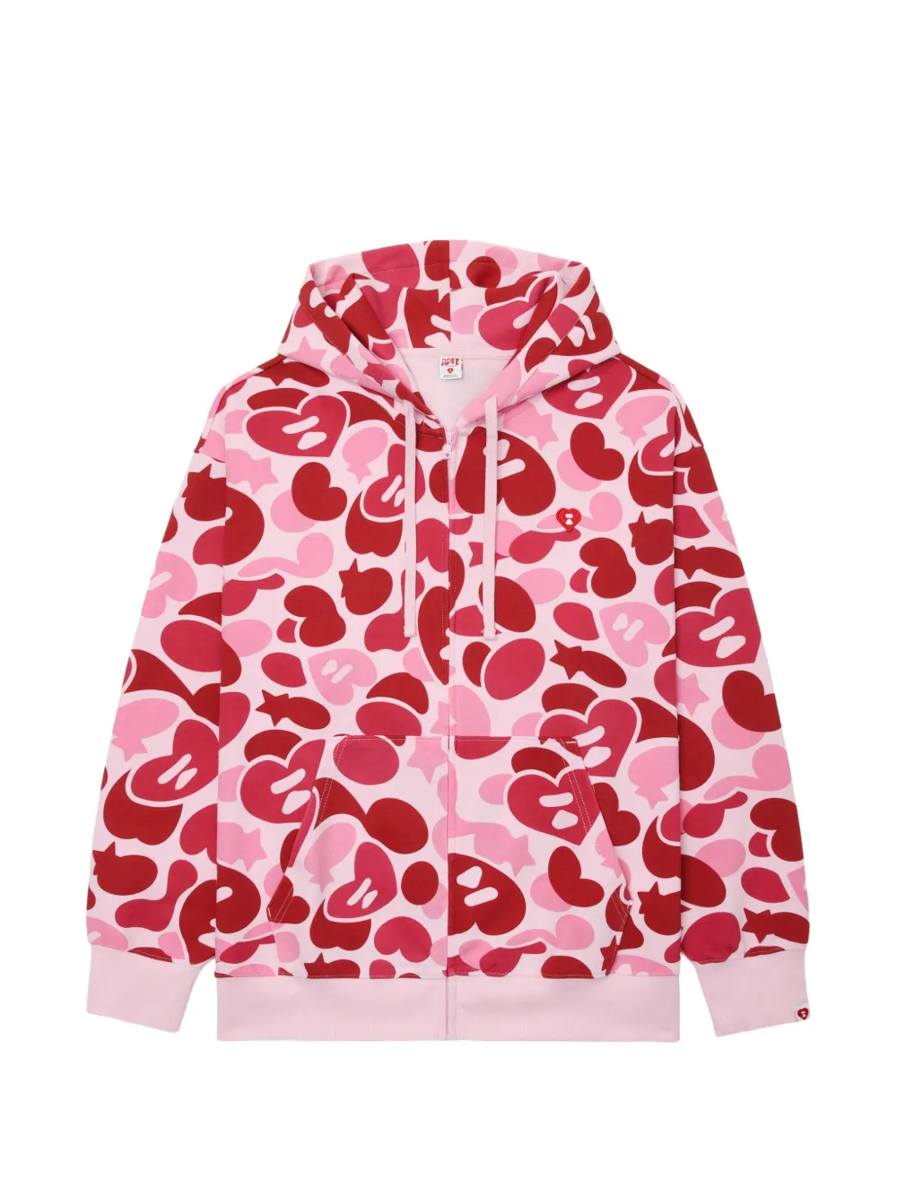 APEE™ by *A BATHING APE® heart-camo zip-up hoodie