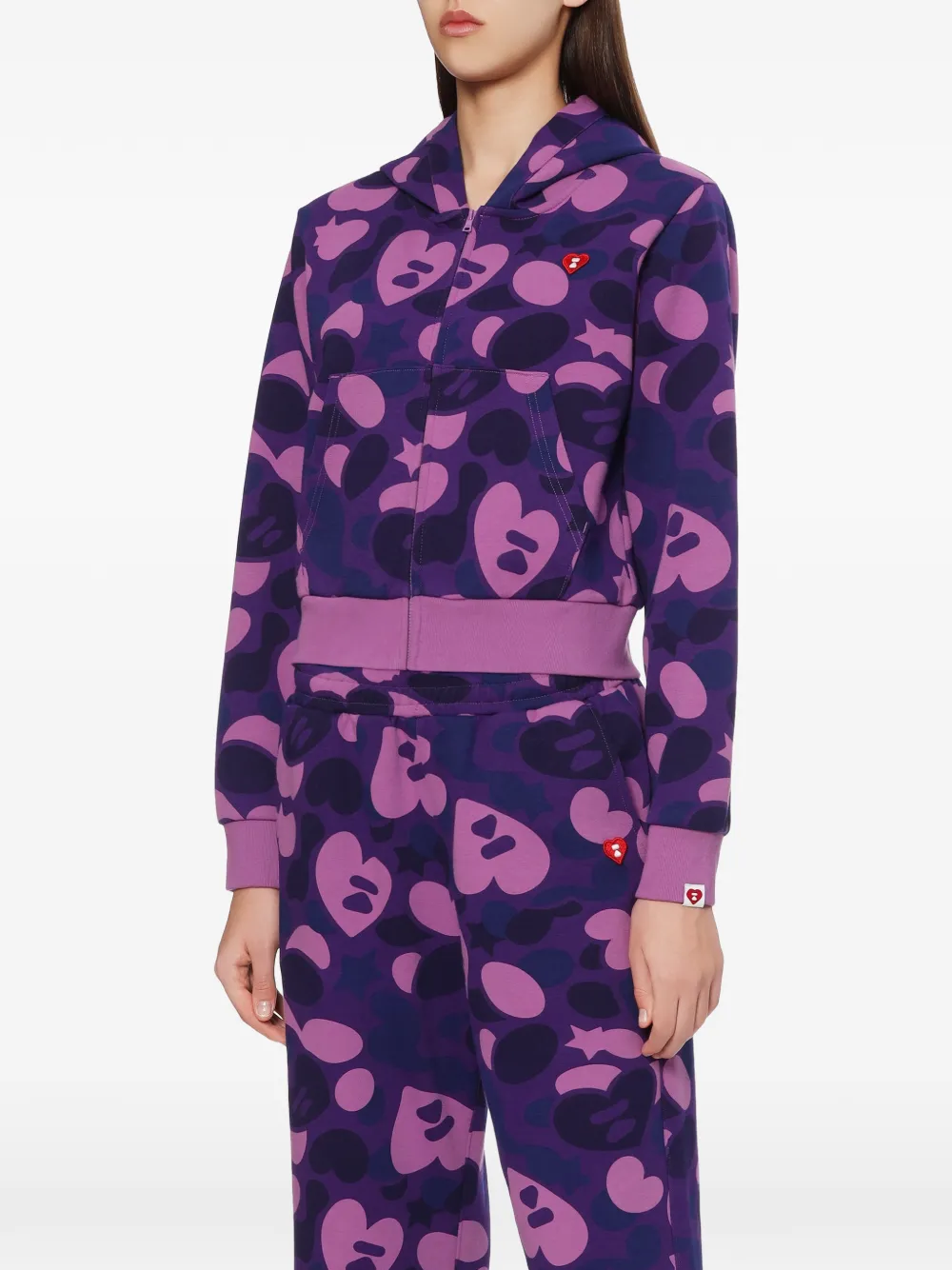 APEE™ by *A BATHING APE Hoodie met camouflageprint Paars