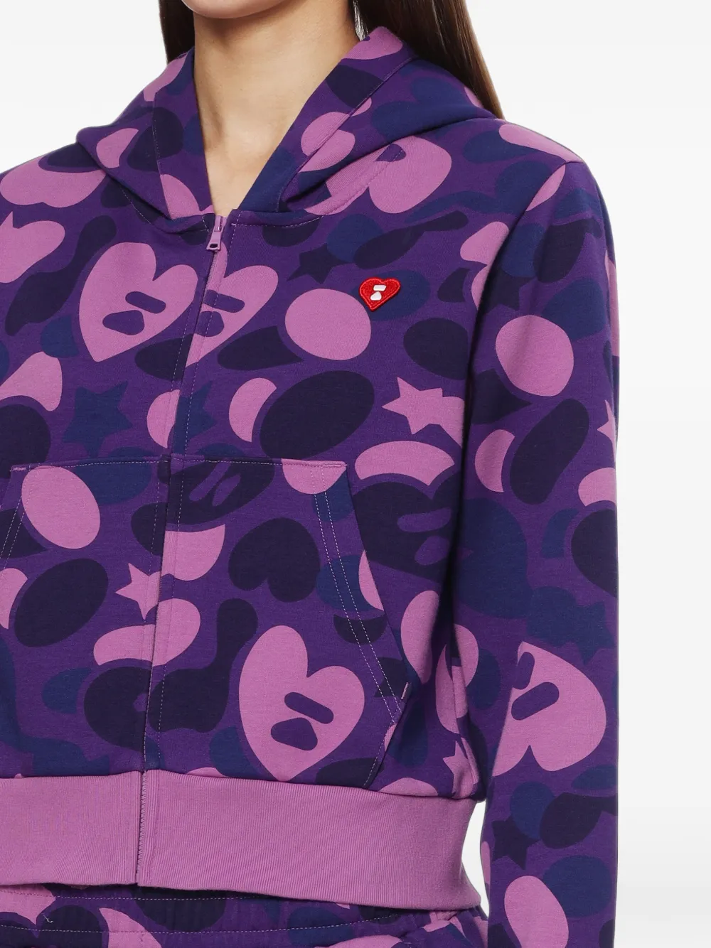 APEE™ by *A BATHING APE Hoodie met camouflageprint Paars