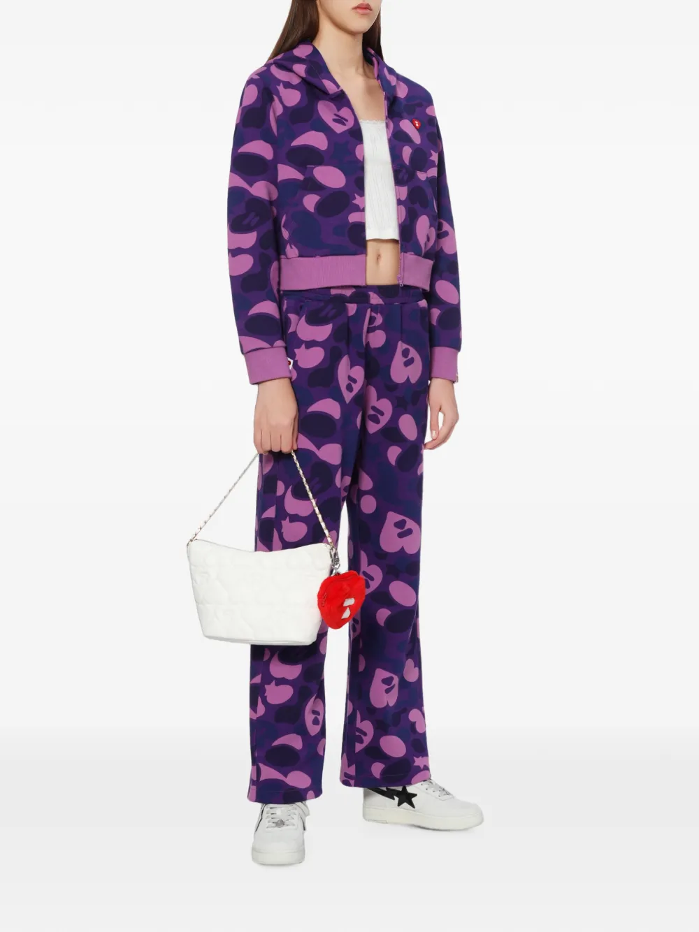 APEE™ by *A BATHING APE Hoodie met camouflageprint Paars