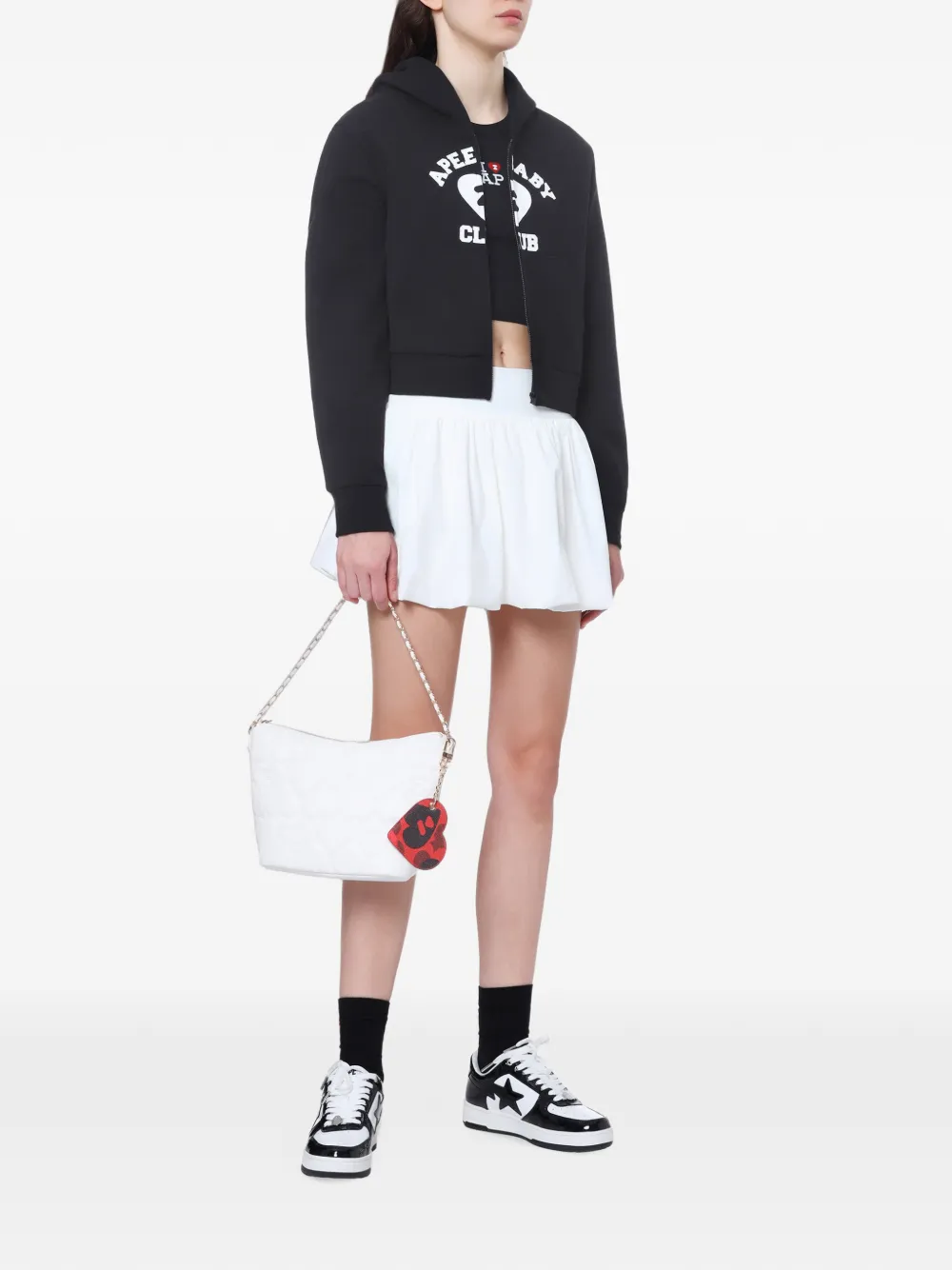 APEE™ by *A BATHING APE Hoodie met logoprint en rits Zwart