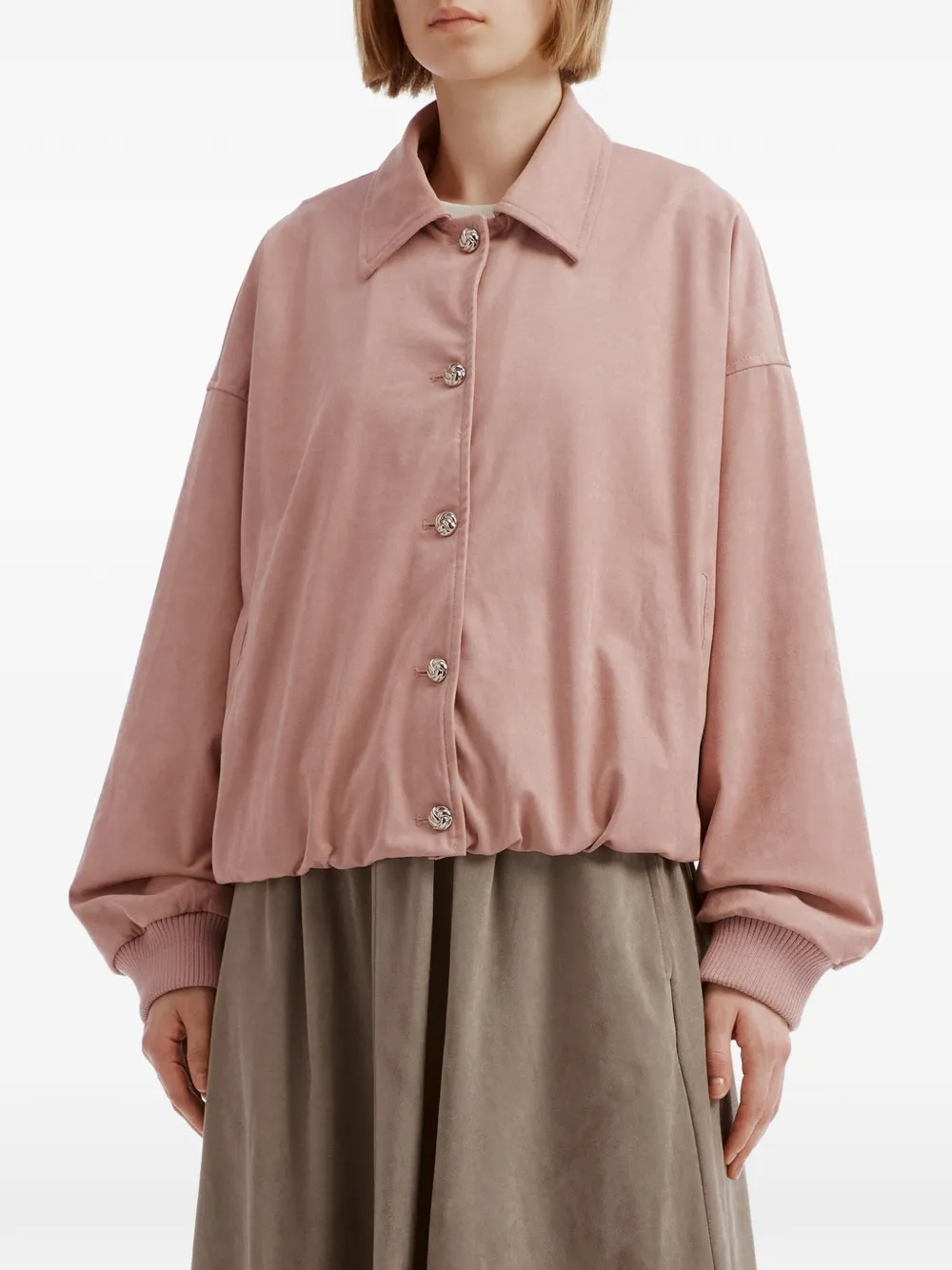 tout a coup Jack met elastische zoom en knopen Roze