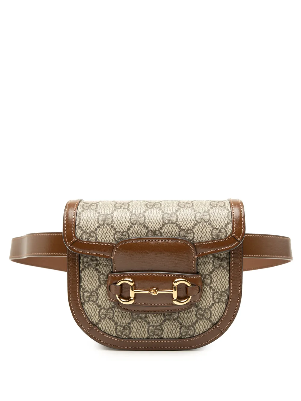 Gucci Pre-Owned 2016-2026 GG Supreme Horsebit 1955 Rounded belt bag - Toni neutri
