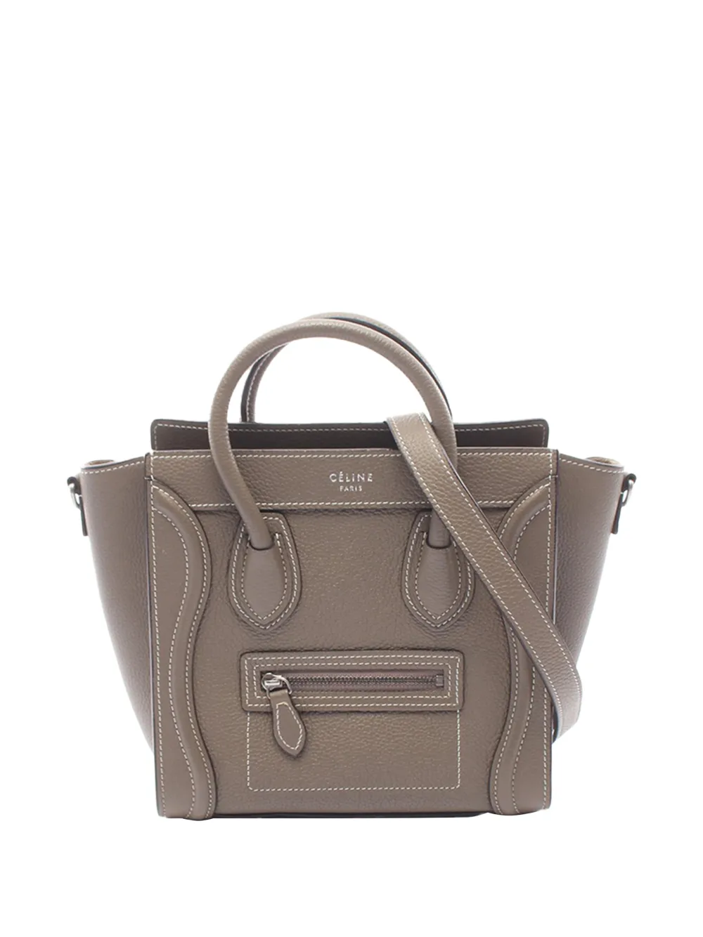 Celine Pre-Owned 2000-2015 Nano Leather Luggage Tote satchel - Marrone