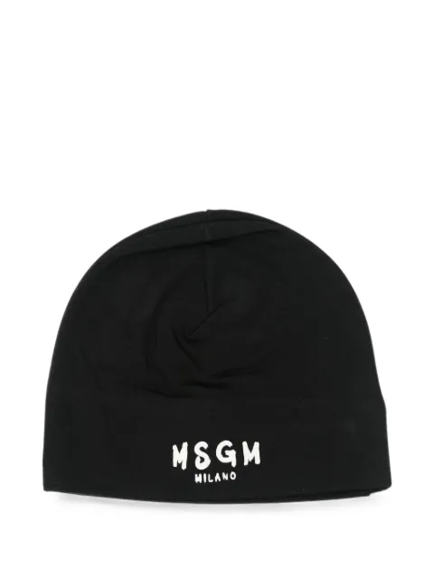 MSGM Kids logo-print beanie hat
