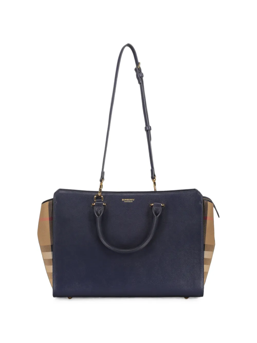 Burberry Shopper met geruit vlak Blauw