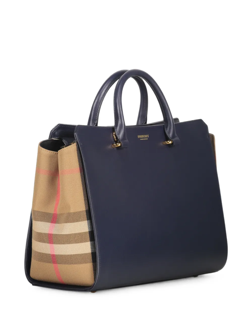 Burberry Shopper met geruit vlak Blauw