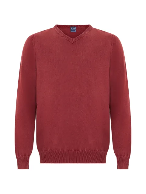 Fedeli fine-knit V-neck sweater