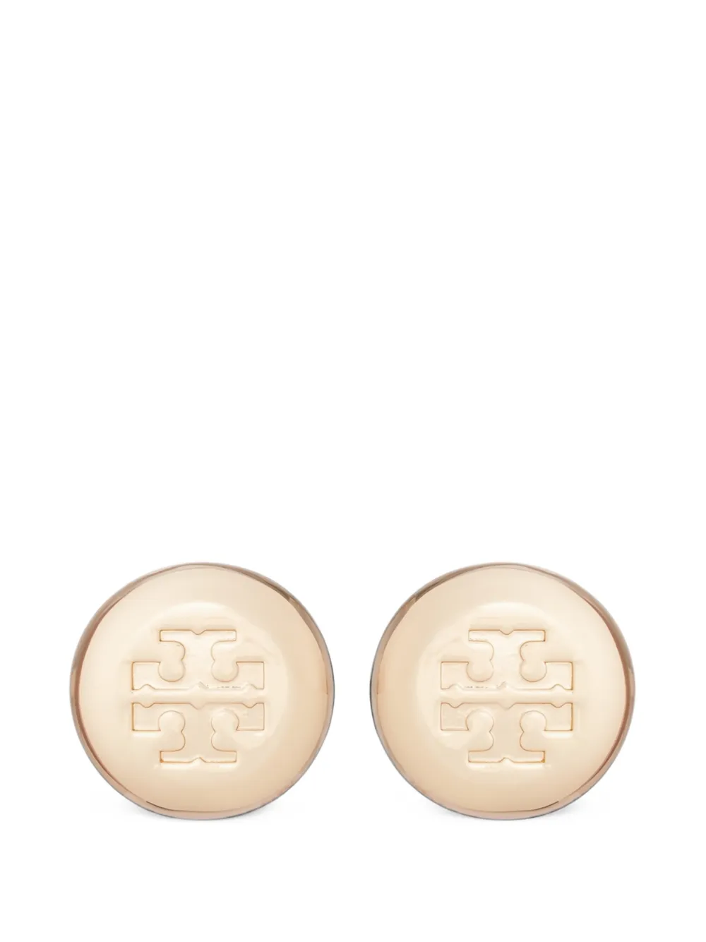 Tory Burch logo-engraved stud earrings - Oro