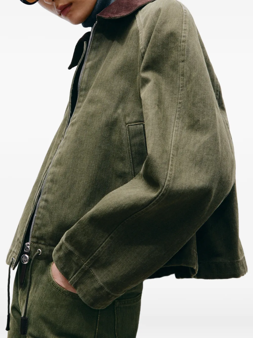 Tory Burch Denim bomberjack Groen