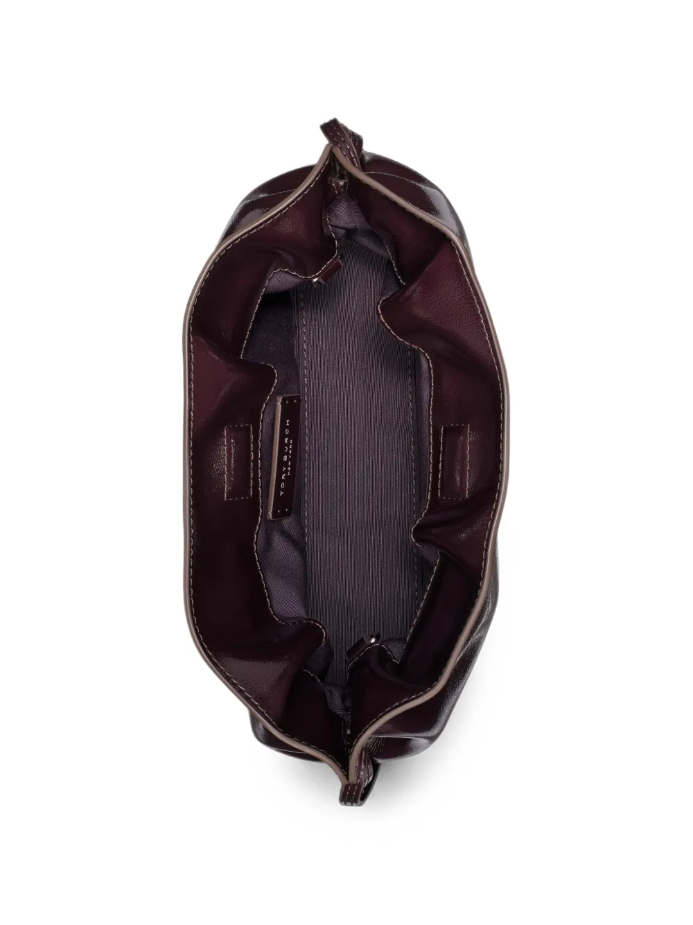 Tory Burch Ella gerafelde buidel met trekkoord Bruin