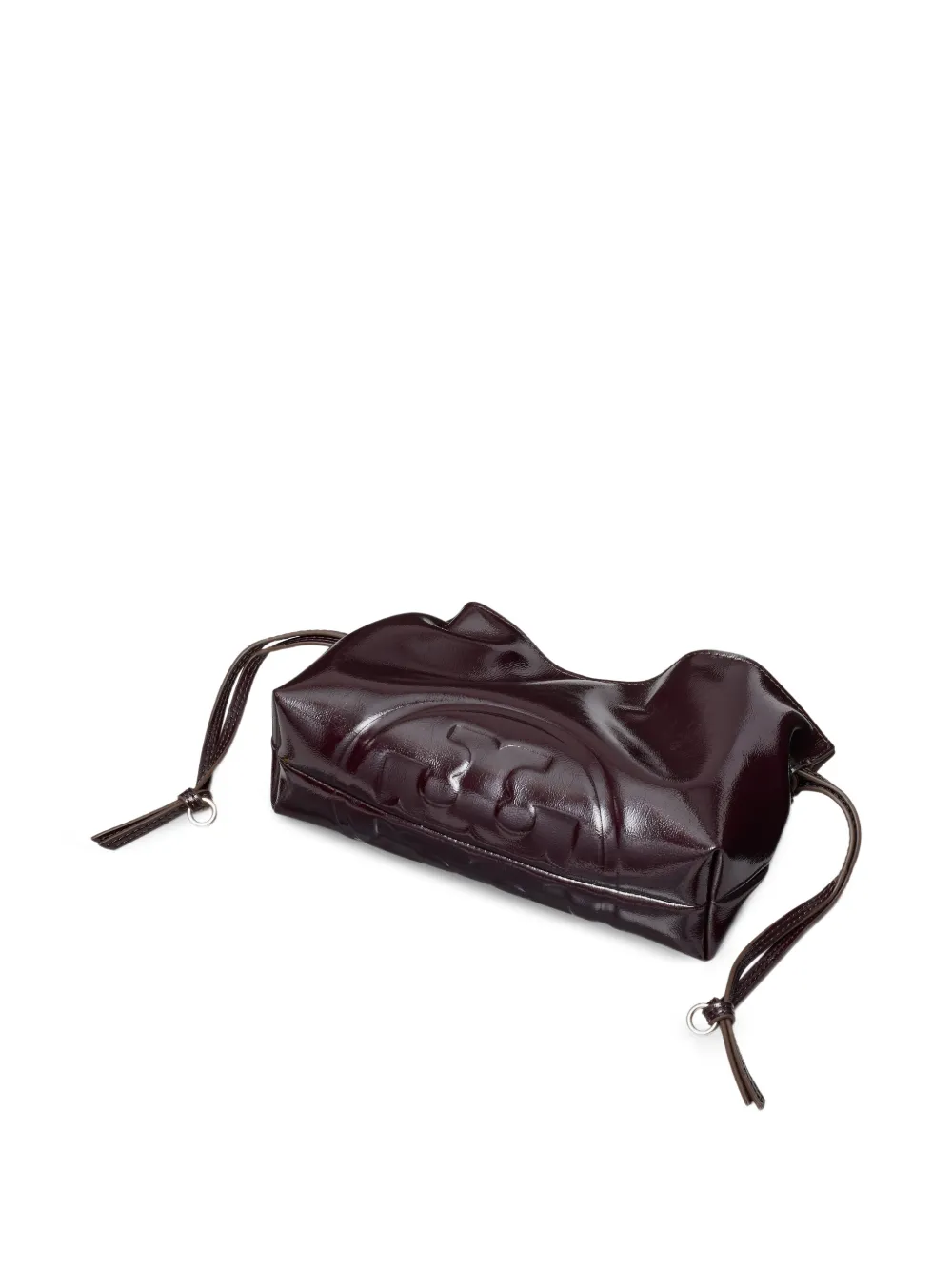 Tory Burch Ella gerafelde buidel met trekkoord Bruin