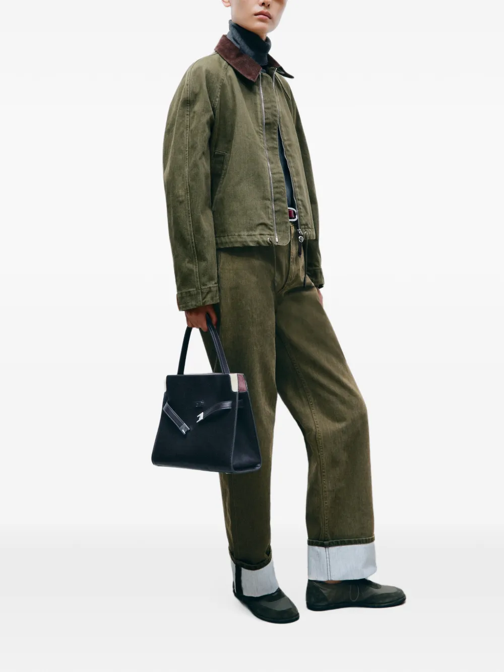 Tory Burch Jeans met omgeslagen pijpen Groen