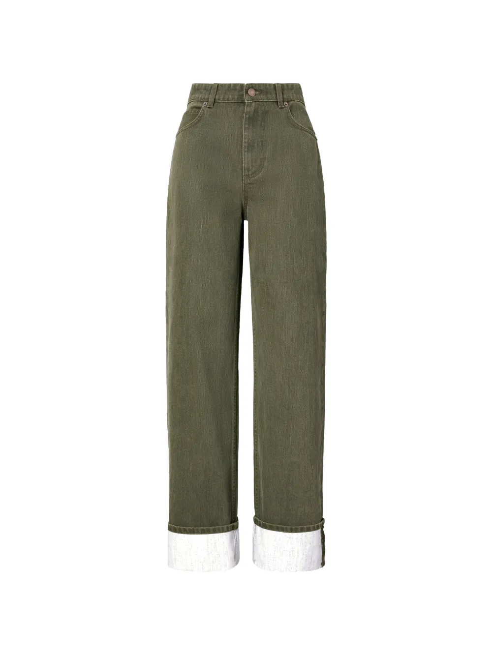 Tory Burch jean à ourlet retroussé - Vert Tory Burch jean à ourlet retroussé - Vert