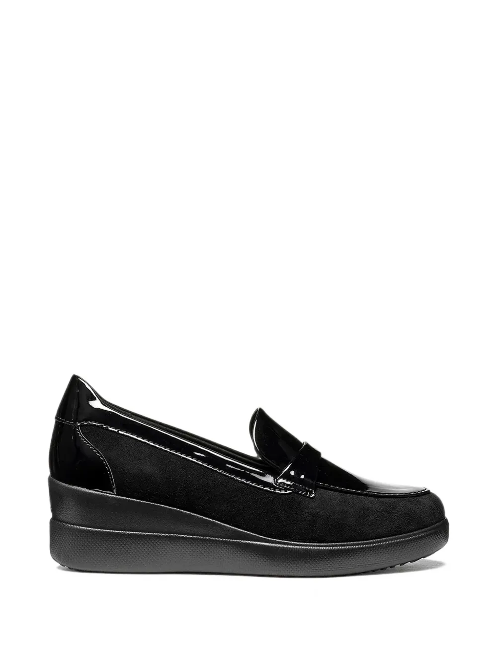 Geox Stardust panelled wedge loafers - Nero