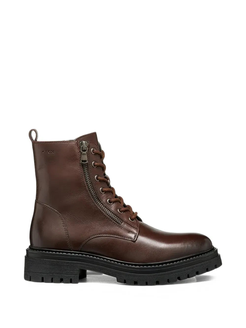 Geox Iridea lace-up zip-detail boots - Marrone