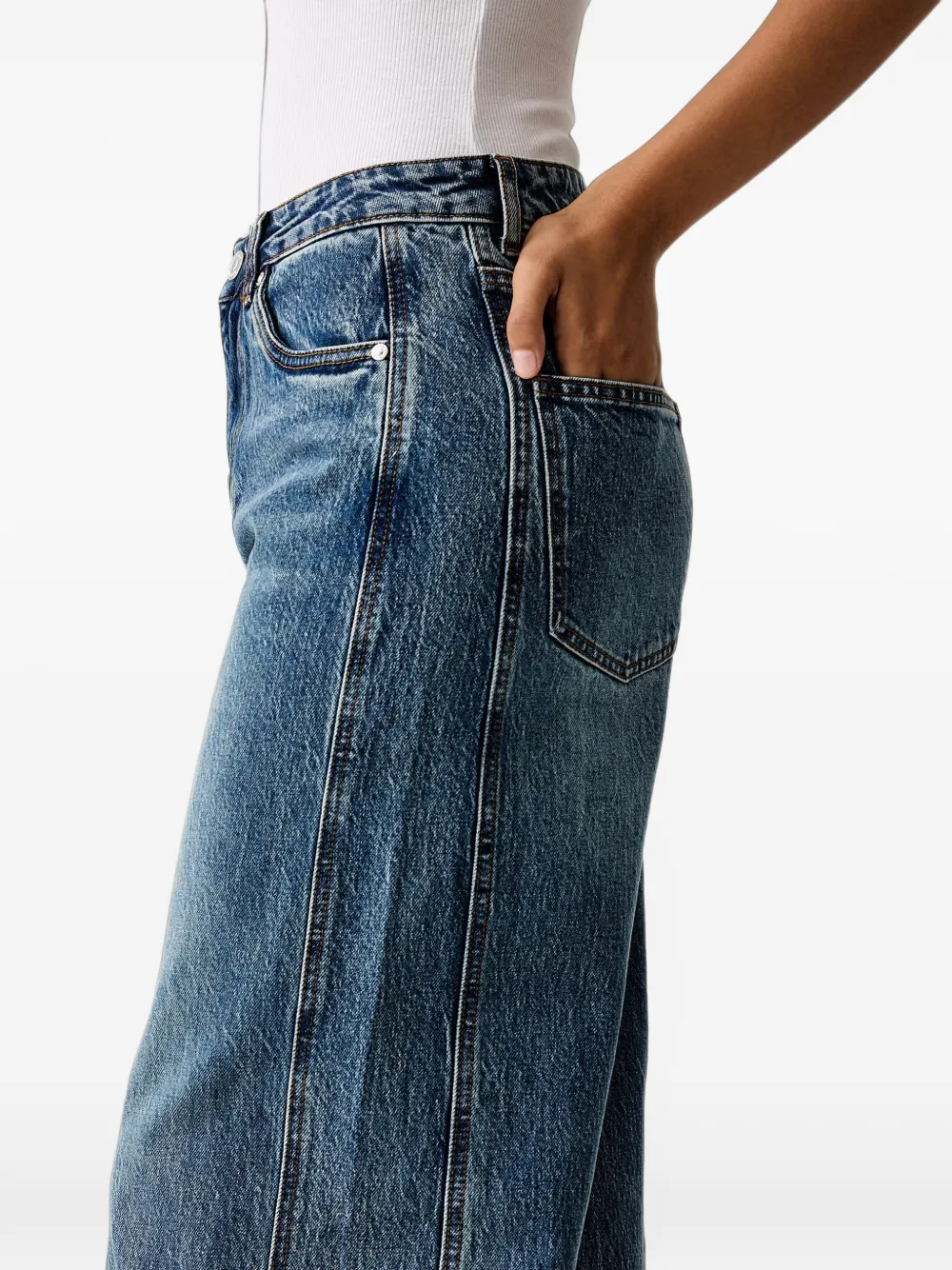 Gestuz GZmelu washed wide-leg jeans Blauw