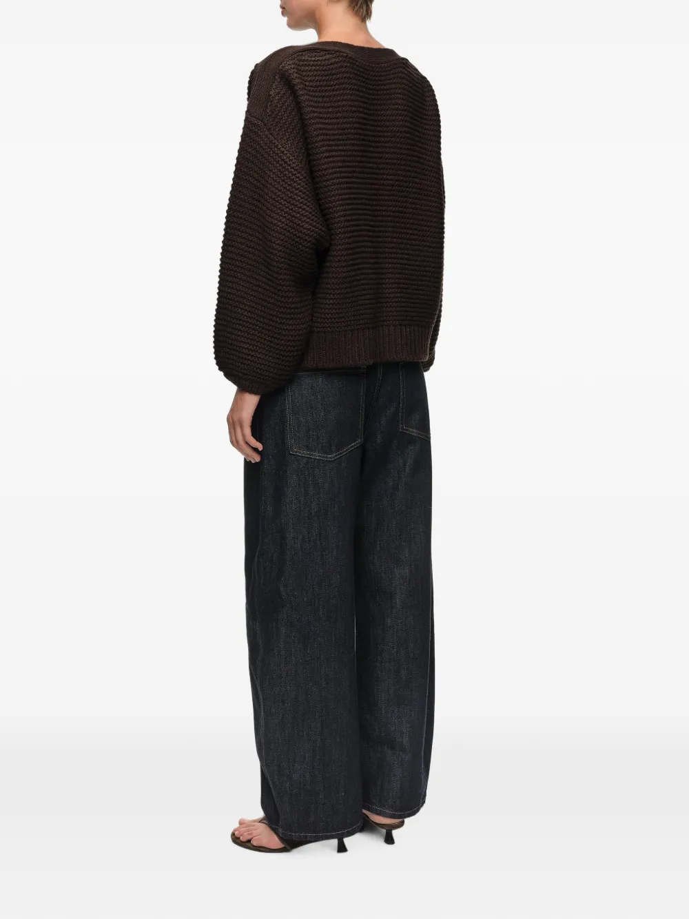 BIMBA Y LOLA Trui met boothals en volume Bruin