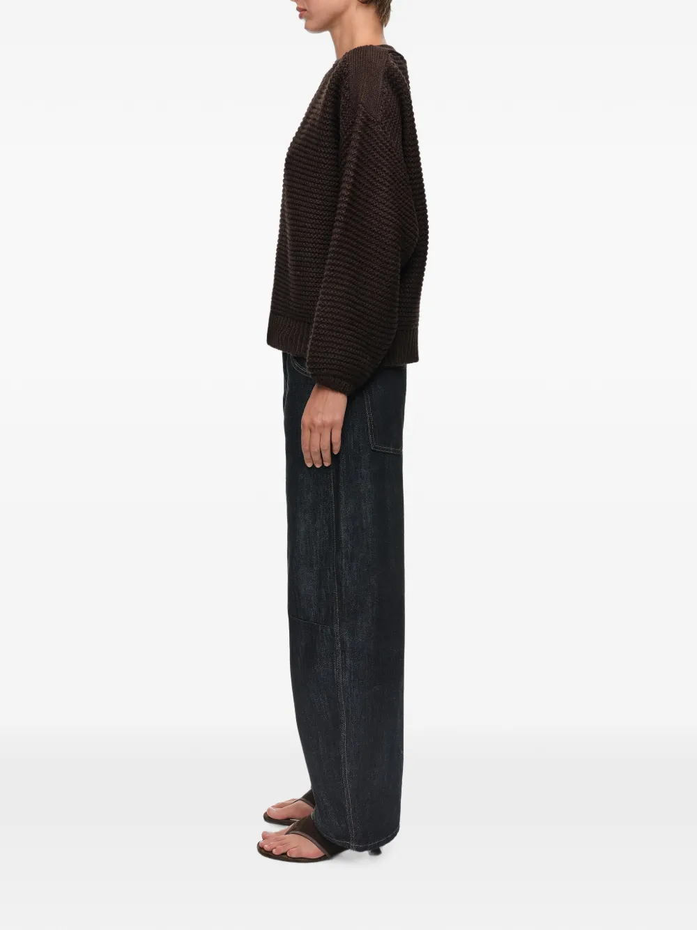 BIMBA Y LOLA Trui met boothals en volume Bruin