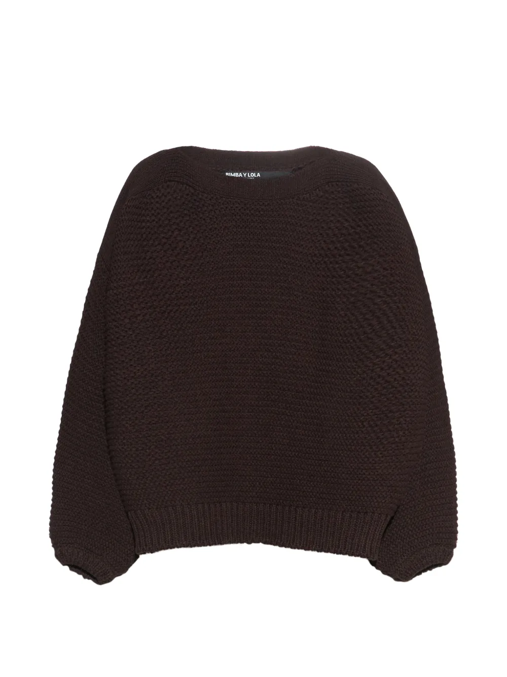 BIMBA Y LOLA dark chocolate boat-neck sweater with volume