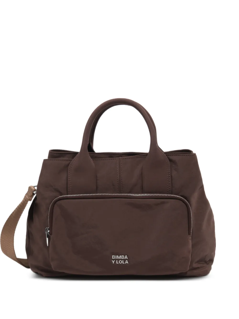 BIMBA Y LOLA grand sac à main en nylon moka - Marron BIMBA Y LOLA grand sac à main en nylon moka - Marron