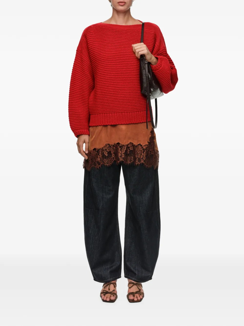 BIMBA Y LOLA Trui met boothals en volume Rood