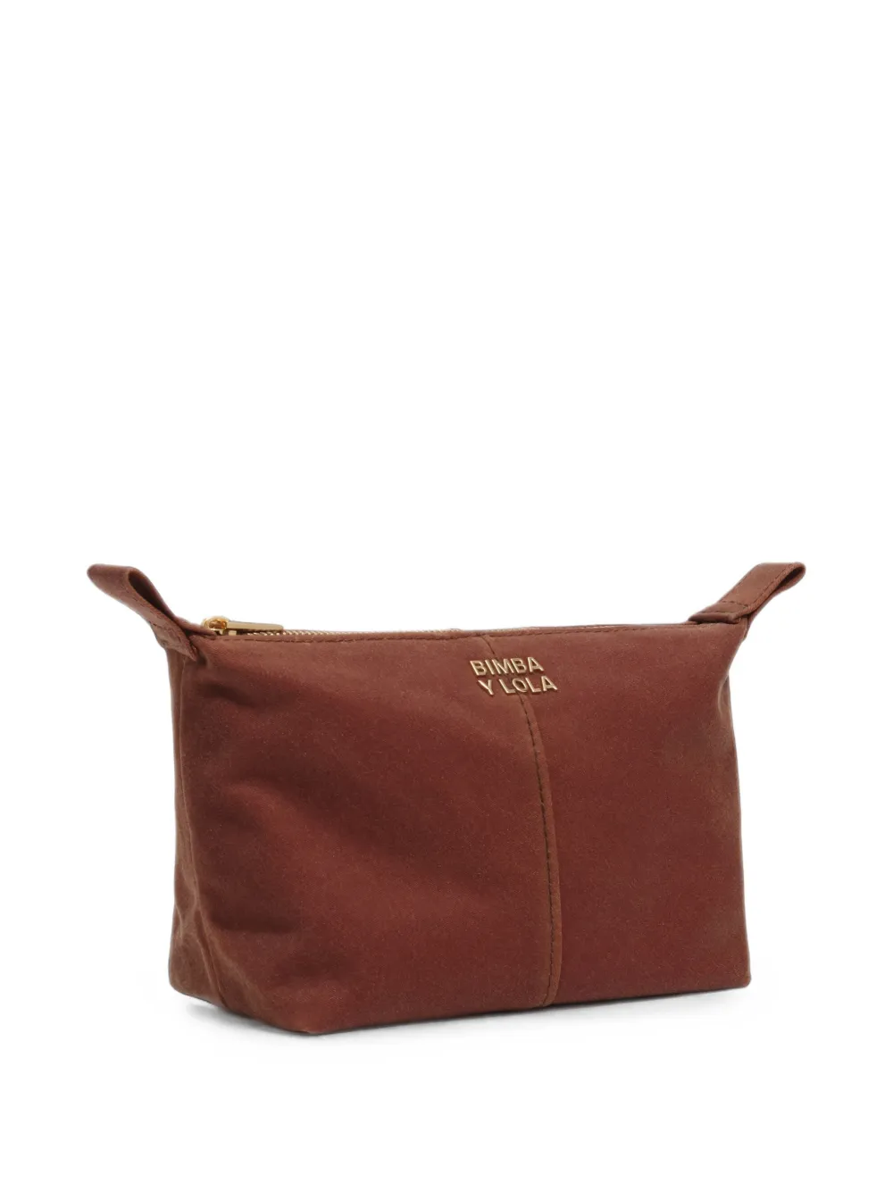 BIMBA Y LOLA small rust coated Trapecio make-up case - Marrone