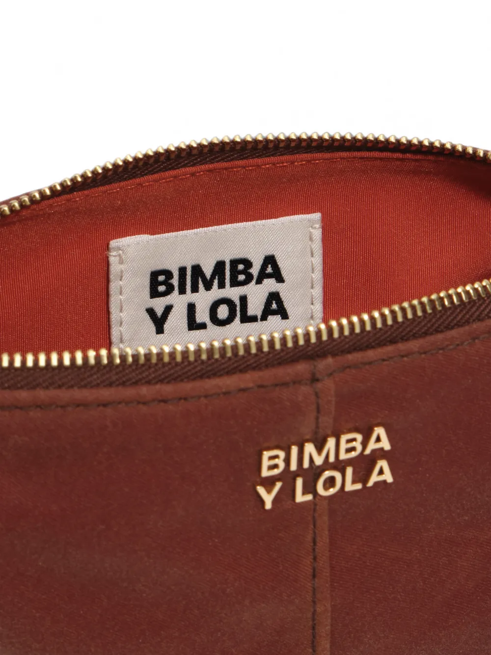 BIMBA Y LOLA Kleine Trapecio gecoate make-uptas Bruin