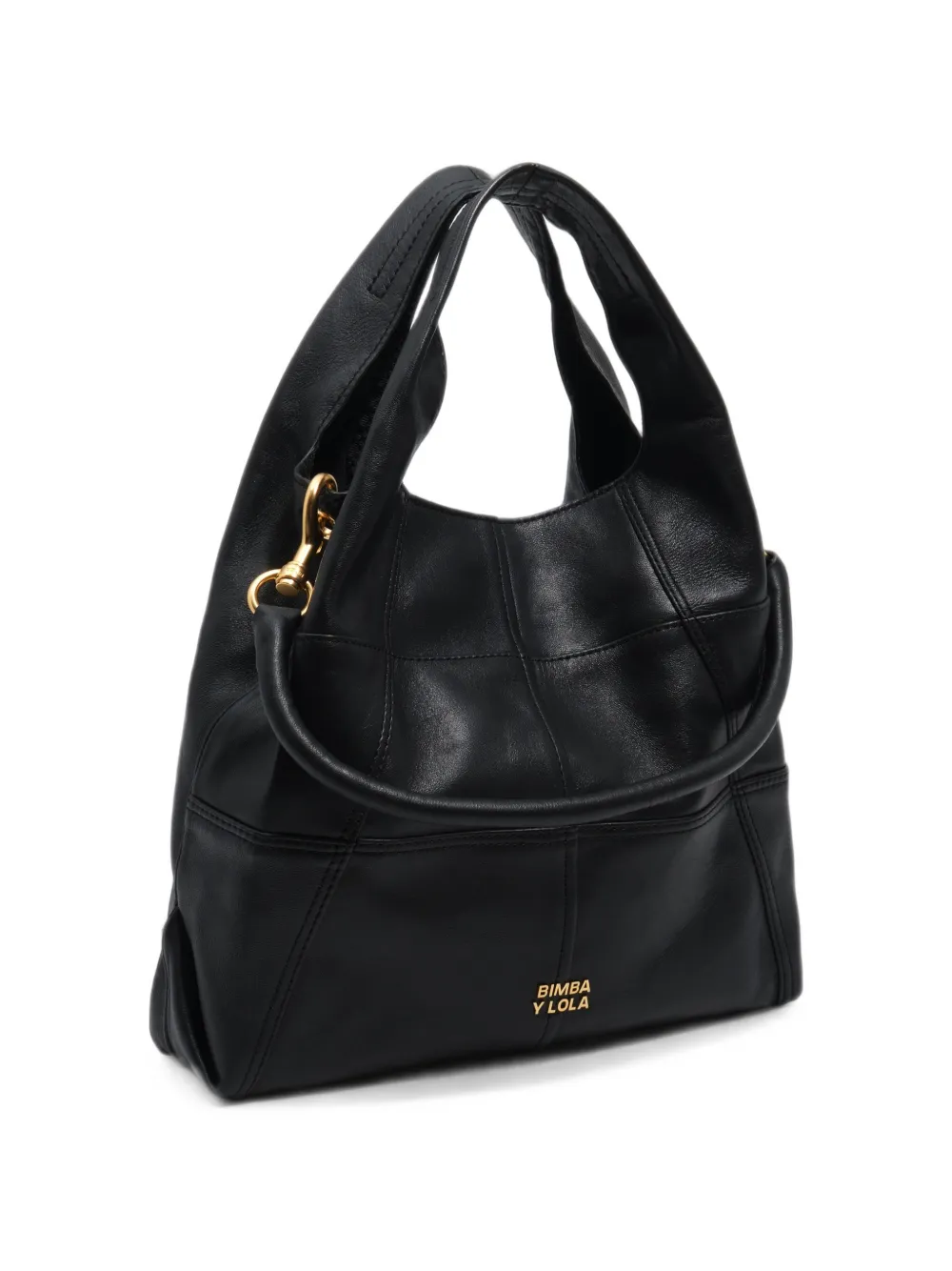 BIMBA Y LOLA Medium Paper leren tas met patchwork Zwart