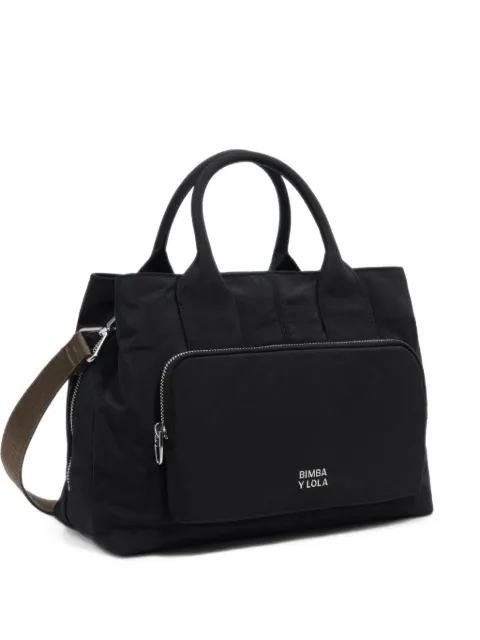 BIMBA Y LOLA large black nylon pocket handbag