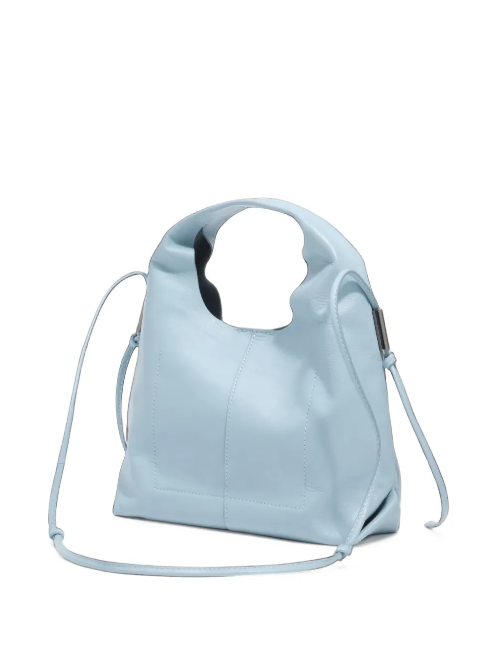 BIMBA Y LOLA Kleine leren tas met paperbag-design Blauw