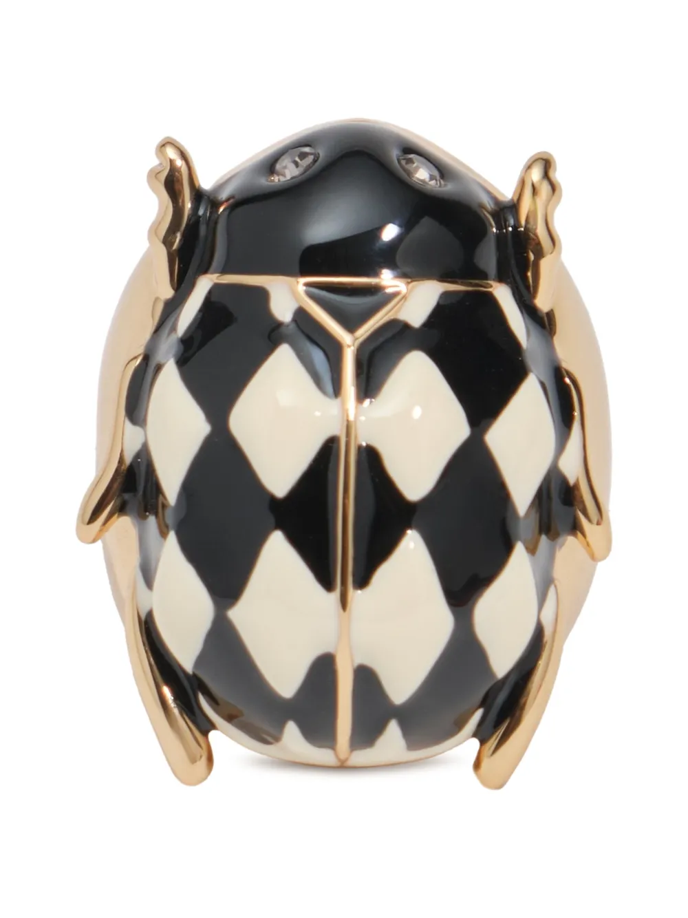 BIMBA Y LOLA black enamel beetle ring - Oro