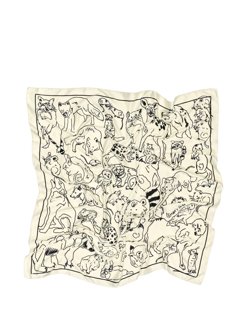 BIMBA Y LOLA Zakdoek met dierenschets Beige