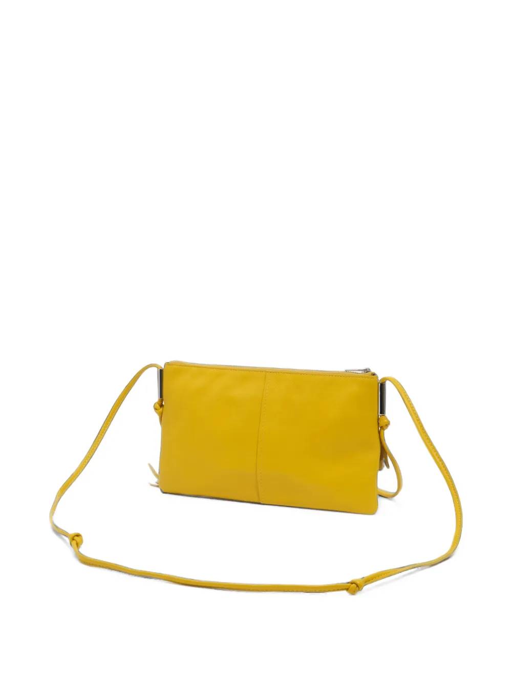 BIMBA Y LOLA Kleine leren clutch met franje Geel