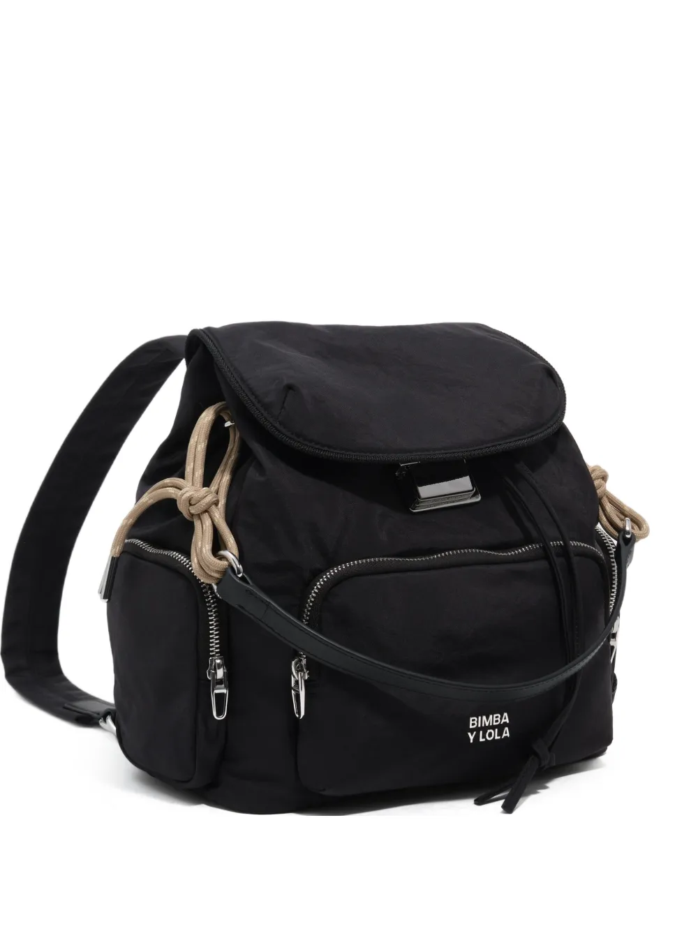 BIMBA Y LOLA large black nylon pocket backpack